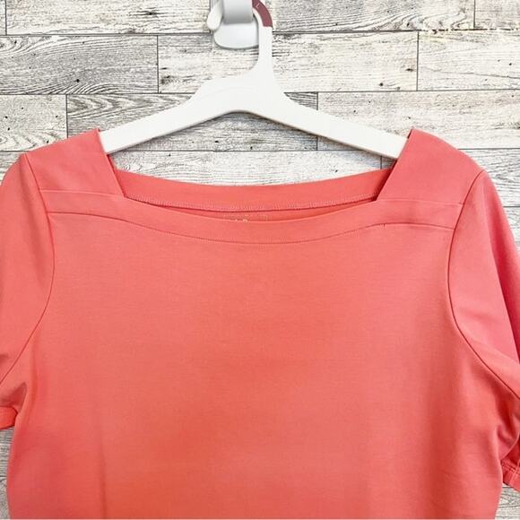 LL BEAN Women's Pink Short Sleeve Knit Top, Size XL - Picture 13 of 16